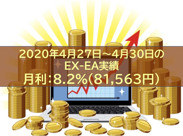 【週報】2020年4月27日～4月30日のEX-EA実績　週利：+8.2%（81,563円）