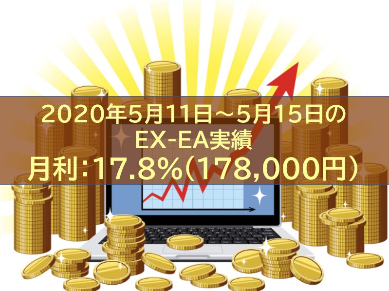 【週報】2020年5月11日～5月15日のEX-EA実績　週利：17.8%（178,000円）